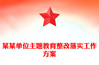 某某單位主題教育整改落實工作方案