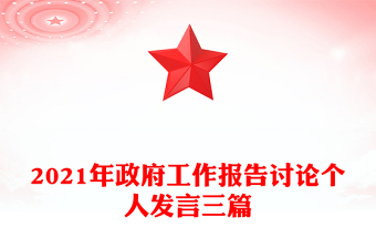 2021年政府工作報告討論個人發(fā)言三篇