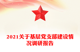 2021關(guān)于基層黨支部建設(shè)情況調(diào)研報告