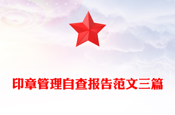 印章管理自查報(bào)告范文三篇