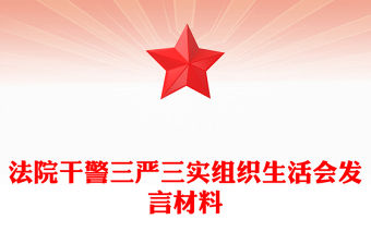 法院干警三嚴三實組織生活會發言材料