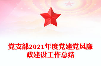 黨支部2021年度黨建黨風廉政建設工作總結