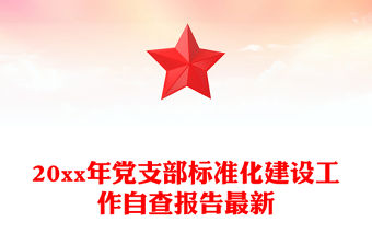 20xx年黨支部標準化建設(shè)工作自查報告最新