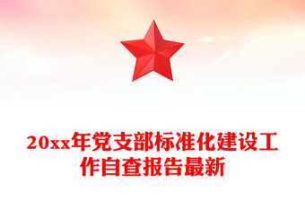 20xx年黨支部標準化建設(shè)工作自查報告最新
