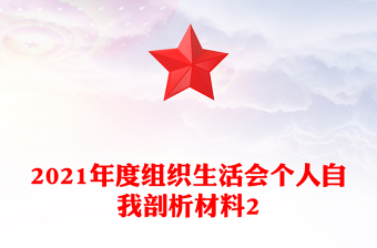 2021年度組織生活會個人自我剖析材料2