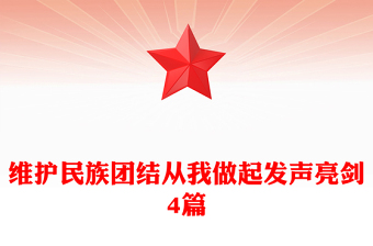 維護(hù)民族團(tuán)結(jié)從我做起發(fā)聲亮劍4篇