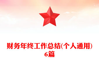 財(cái)務(wù)年終工作總結(jié)(個(gè)人通用)6篇