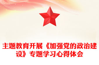 主題教育開展《加強黨的政治建設》專題學習心得體會