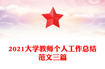 2021大學教師個人工作總結范文三篇