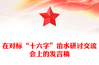 在對標(biāo)“十六字”治水研討交流會(huì)上的發(fā)言稿