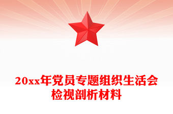 20xx年黨員專題組織生活會檢視剖析材料