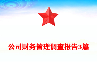 公司財務管理調查報告3篇
