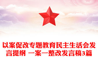 以案促改專題教育民主生活會發言提綱 一案一整改發言稿3篇