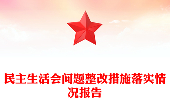 民主生活會問題整改措施落實情況報告