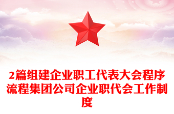 2篇組建企業(yè)職工代表大會(huì)程序流程集團(tuán)公司企業(yè)職代會(huì)工作制度