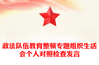 政法隊伍教育整頓專題組織生活會個人對照檢查發(fā)言