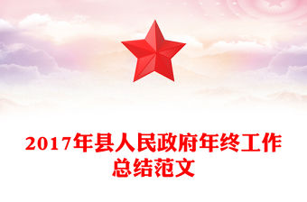 2017年縣人民政府年終工作總結(jié)范文