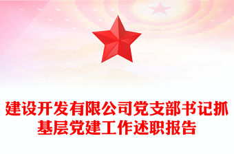 建設(shè)開發(fā)有限公司黨支部書記抓基層黨建工作述職報(bào)告