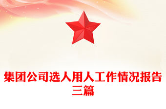 集團公司選人用人工作情況報告三篇