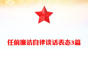 任前廉潔自律談話表態3篇
