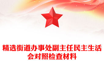 精選街道辦事處副主任民主生活會對照檢查材料