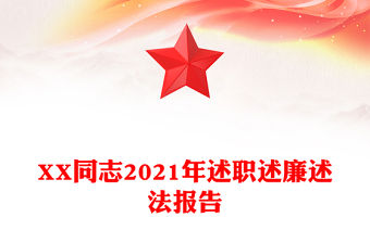 XX同志2021年述職述廉述法報告