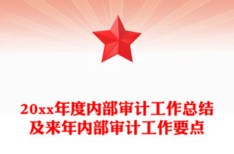 20xx年度內部審計工作總結及來年內部審計工作要點