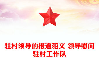 駐村領導的報道范文 領導慰問駐村工作隊