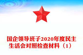 國(guó)企領(lǐng)導(dǎo)班子2020年度民主生活會(huì)對(duì)照檢查材料（1）