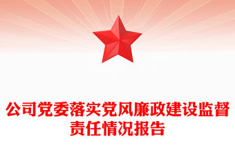 公司黨委落實(shí)黨風(fēng)廉政建設(shè)監(jiān)督責(zé)任情況報(bào)告