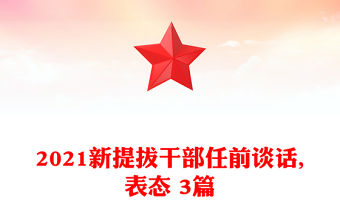 2021新提拔干部任前談話,表態(tài) 3篇