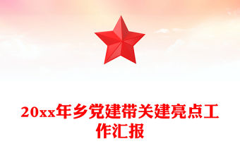 20xx年鄉黨建帶關建亮點工作匯報