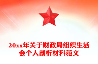 20xx年關于財政局組織生活會個人剖析材料范文