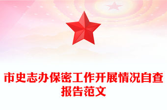 市史志辦保密工作開展情況自查報(bào)告范文