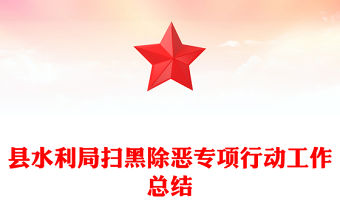 縣水利局掃黑除惡專項行動工作總結