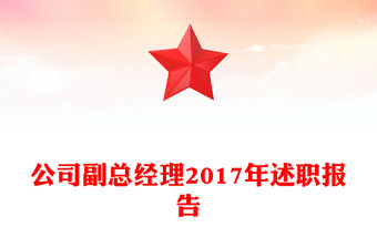 公司副總經理2017年述職報告