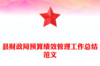 縣財政局預算績效管理工作總結范文