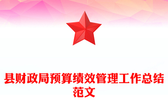 縣財政局預算績效管理工作總結范文