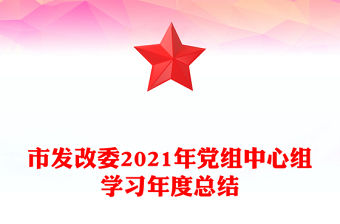 市發改委2021年黨組中心組學習年度總結