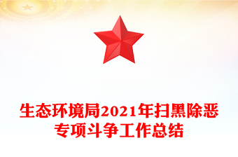 生態(tài)環(huán)境局2021年掃黑除惡專項(xiàng)斗爭工作總結(jié)