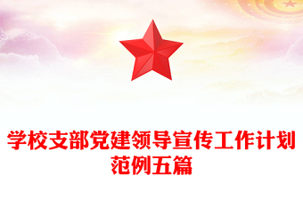 學(xué)校支部黨建領(lǐng)導(dǎo)宣傳工作計劃范例五篇