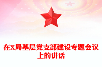 在X局基層黨支部建設(shè)專題會議上的講話