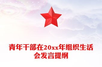 青年干部在20xx年組織生活會發言提綱