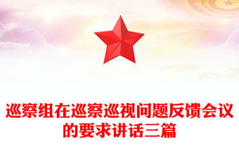 巡察組在巡察巡視問題反饋會議的要求講話三篇