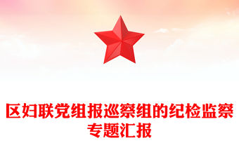 區婦聯黨組報巡察組的紀檢監察專題匯報