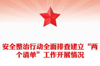 安全整治行動(dòng)全面排查建立“兩個(gè)清單”工作開展情況