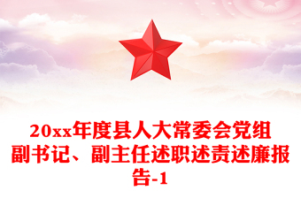 20xx年度縣人大常委會黨組副書記、副主任述職述責述廉報告-1