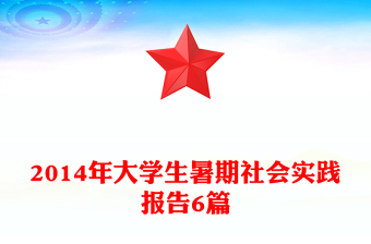 2014年大學(xué)生暑期社會(huì)實(shí)踐報(bào)告6篇