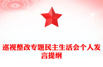 巡視整改專題民主生活會個人發言提綱
