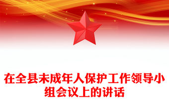 在全縣未成年人保護(hù)工作領(lǐng)導(dǎo)小組會(huì)議上的講話